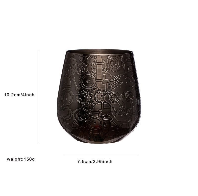 Premium 304 de acero inoxidable de vino de vidrio de forma de huevo de la taza irrompible portátil de vino tumbler