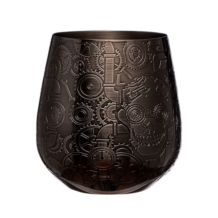 Premium 304 de acero inoxidable de vino de vidrio de forma de huevo de la taza irrompible portátil de vino tumbler