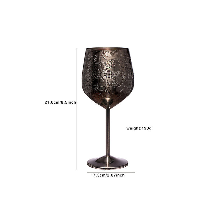 Vidrio de vino de acero inoxidable de 18 oz copa de vino inquebrantable para eventos al aire libre en interiores