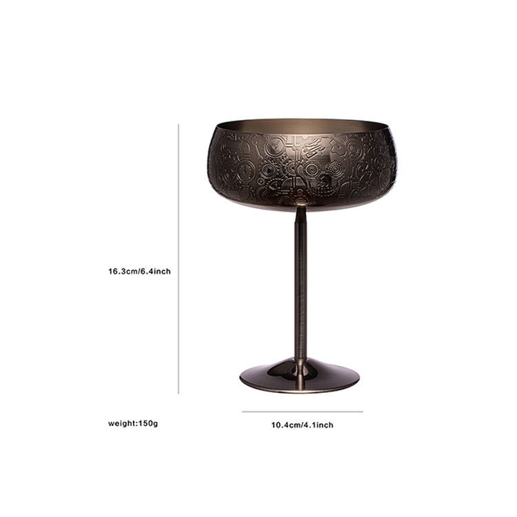 Vidrio de vino Martini de acero inoxidable 14OZ 4.1 * 6.4 pulgadas con fondo ancho