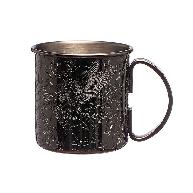 LFGB de acero inoxidable de vidrio de vino Muñeca de mula negra para cóctel regalo de boda recipiente de bebida