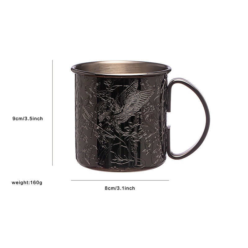 LFGB de acero inoxidable de vidrio de vino Muñeca de mula negra para cóctel regalo de boda recipiente de bebida