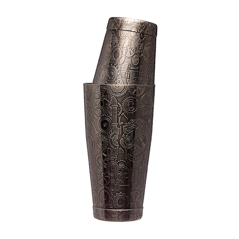 Calidad alimenticia Cocktail Shaker de acero inoxidable negro Shaker personalizado de Boston para fiesta de bar