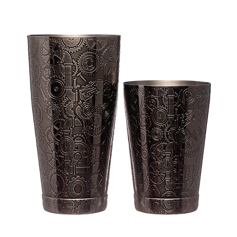 Calidad alimenticia Cocktail Shaker de acero inoxidable negro Shaker personalizado de Boston para fiesta de bar
