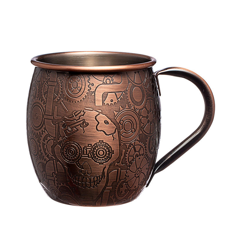 18 Oz de acero inoxidable martillado Tazas de cobre 304 de acero inoxidable resistente a la corrosión
