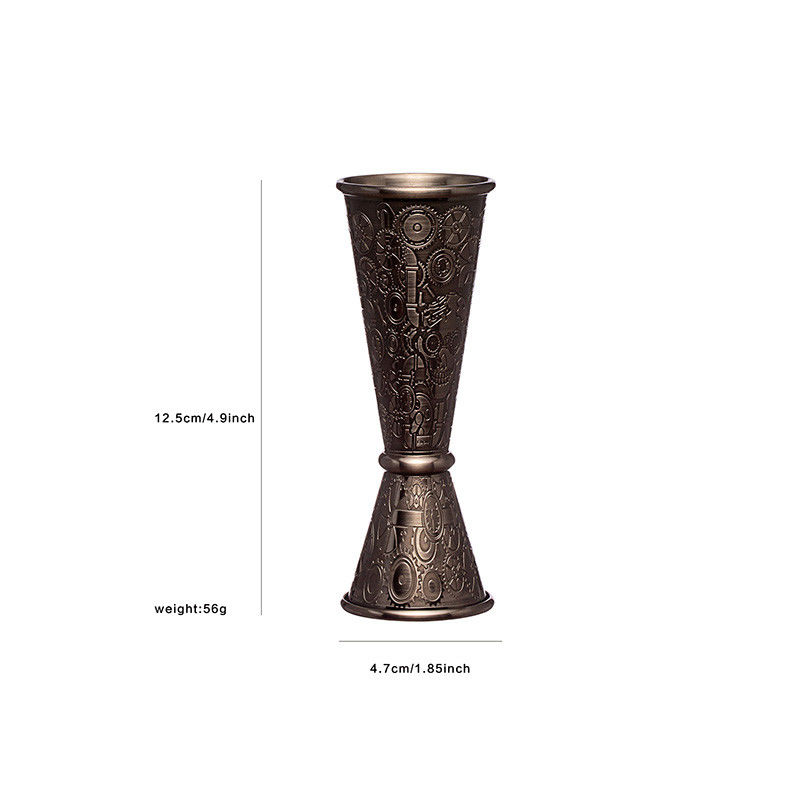 Jigger de acero inoxidable Premium 304 Premium y de trabajo pesado 2 OZ 1 OZ con dimensiones en el interior