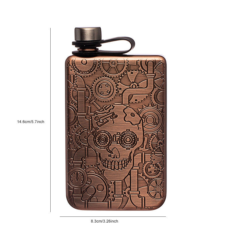 Flasca de cadera para licor de cobre cepillado 7 oz de acero inoxidable a prueba de fugas con embudo gran idea de regalo Flasca