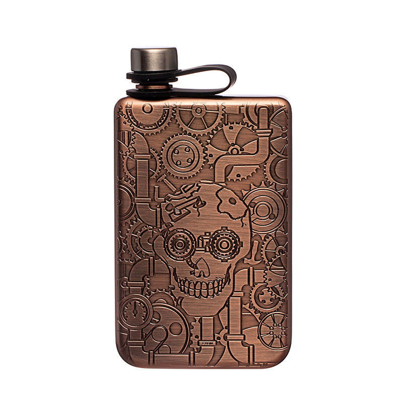 Flasca de cadera para licor de cobre cepillado 7 oz de acero inoxidable a prueba de fugas con embudo gran idea de regalo Flasca