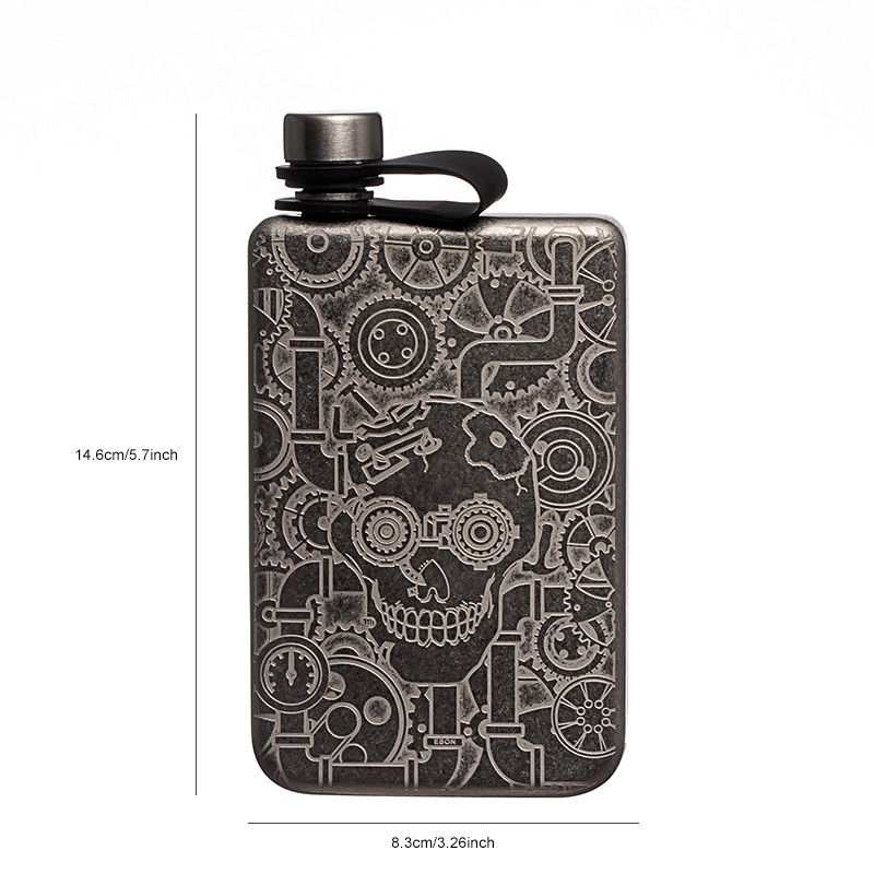 Flasco de plata de acero inoxidable pulido Flasco de cadera con tapa de tornillo para alcohol Flasco de licor para hombres