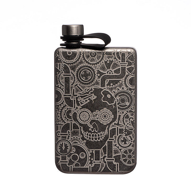 Flasco de plata de acero inoxidable pulido Flasco de cadera con tapa de tornillo para alcohol Flasco de licor para hombres