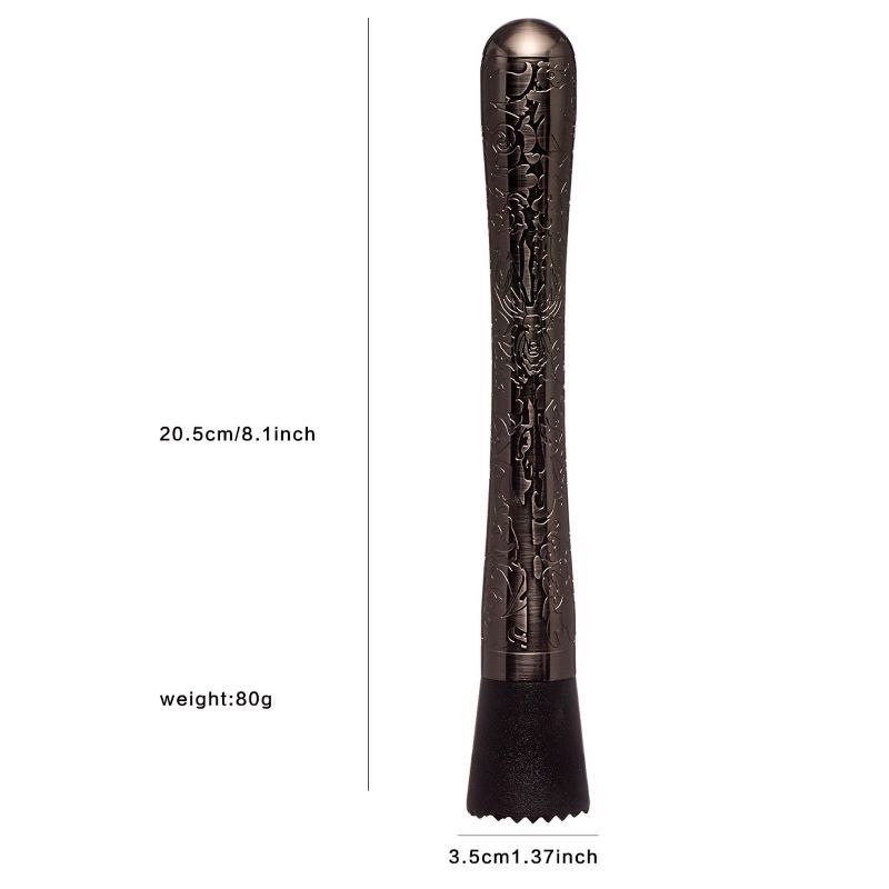 Muddler de acero inoxidable negro para cócteles 8 pulgadas de largo 1pc trituradora de frutas herramientas de barra para el hogar
