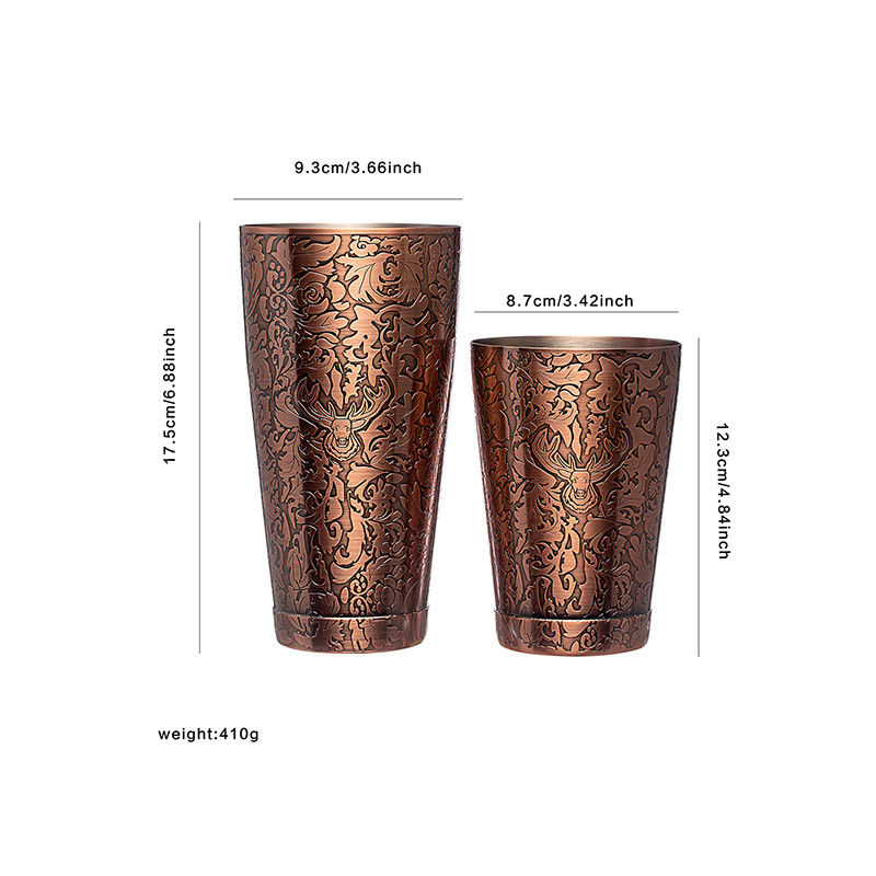 Home Bartending Martini Shaker Set SS304 Color de cobre cepillado