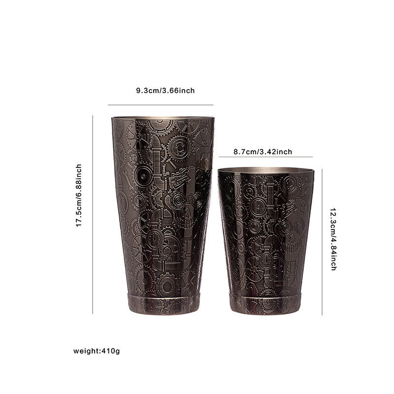 Conjunto antiguo de mezclador de cócteles negro Kit de camarero Conjunto de mezclador de cócteles para mezclar bebidas