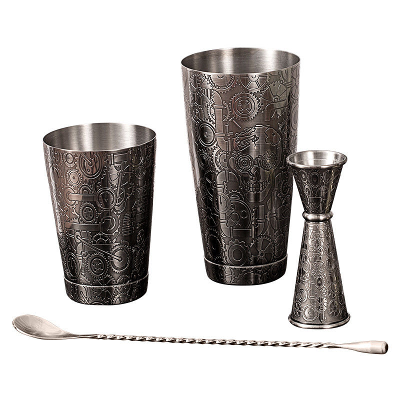 Conjunto antiguo de mezclador de cócteles negro Kit de camarero Conjunto de mezclador de cócteles para mezclar bebidas