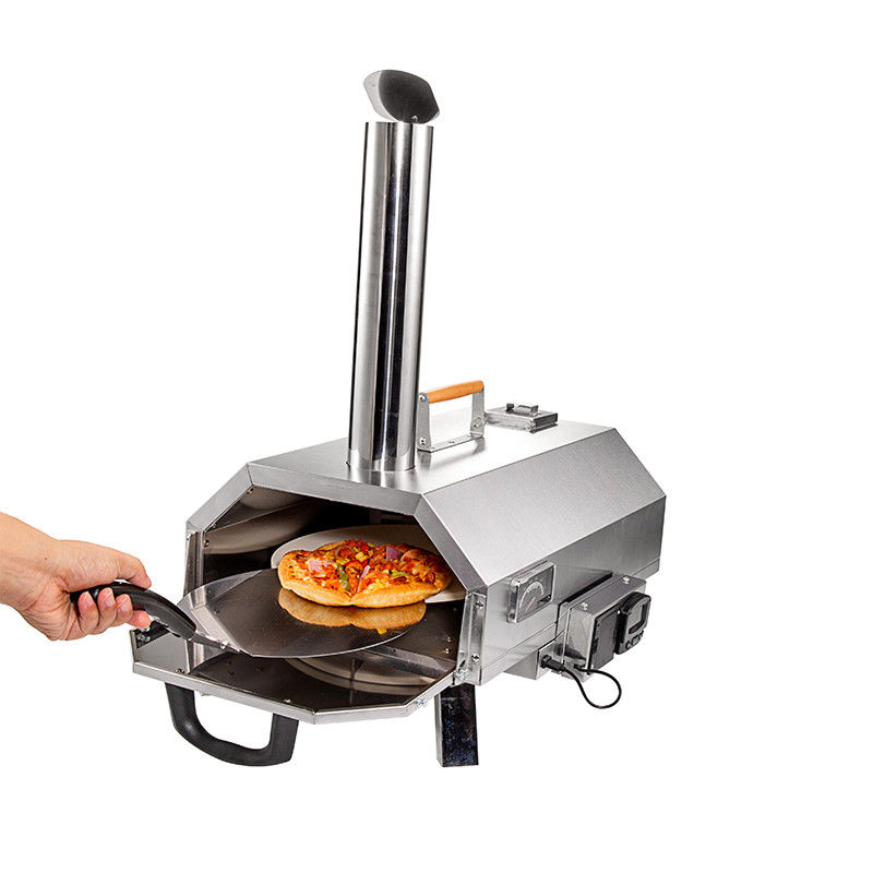 Horno de pizza de madera de 12 pulgadas Automático de rotación horno de pizza al aire libre para acampar en el patio trasero