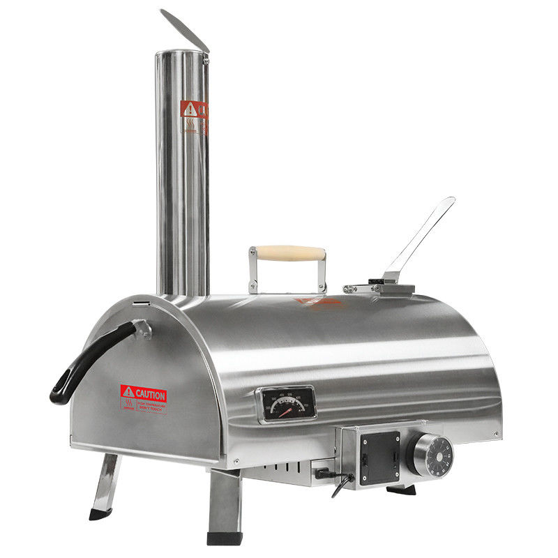 Horno de pizza de 12 pulgadas automático giratorio para exteriores Horno portátil de pizza a fuego de madera