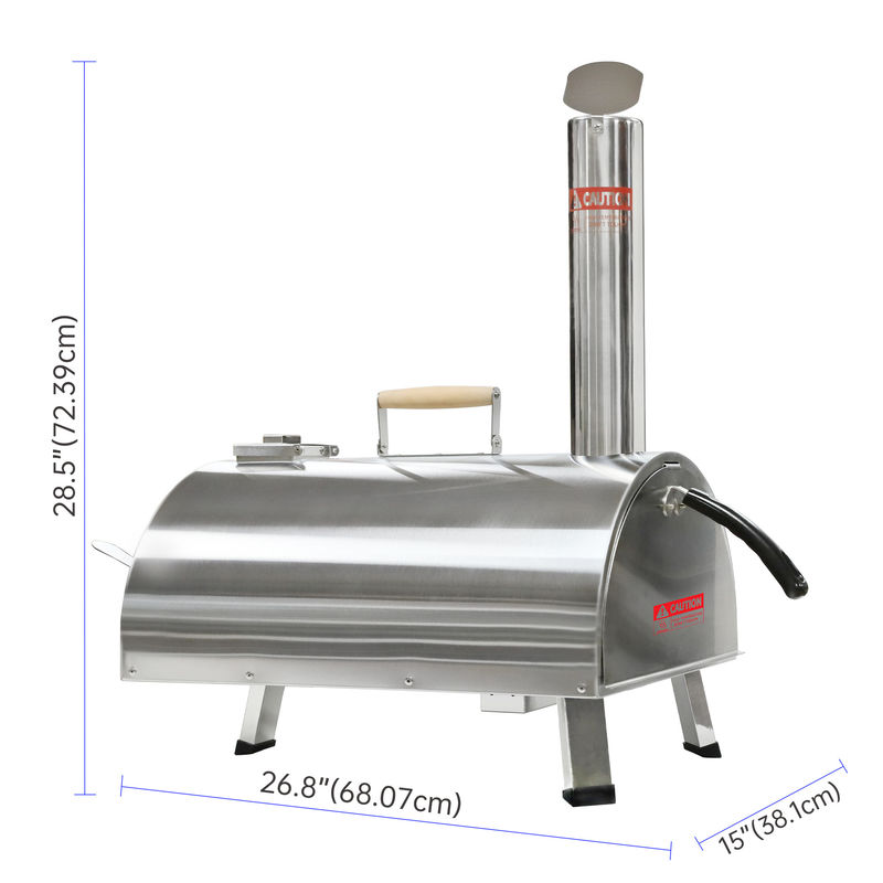 Horno de pizza de 12 pulgadas automático giratorio para exteriores Horno portátil de pizza a fuego de madera